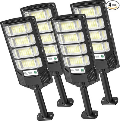 4 Pack Solar Street Lights Outdoor Waterproof Solar Light Outdoor Dusk to Dawn