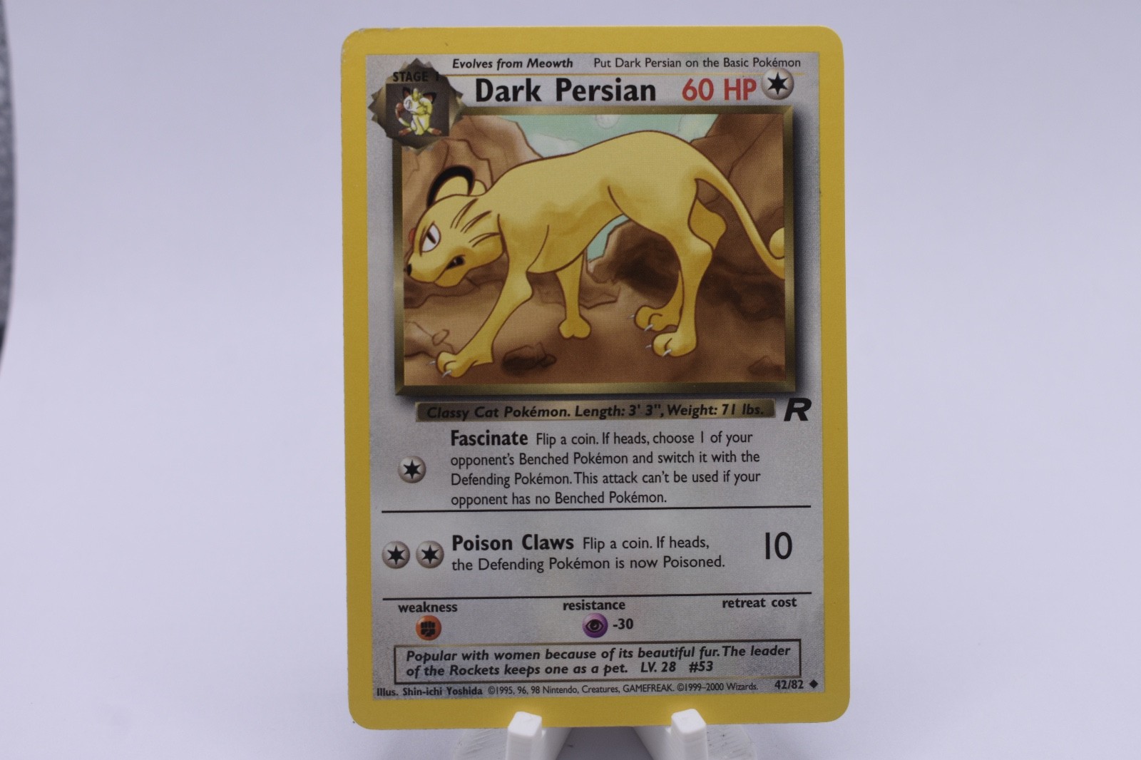 Dark Persian 42/82 Team Rocket Regular Vintage Pokemon Card