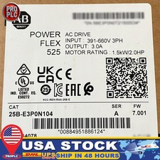 New Allen Bradley 25B-E3P0N104 PowerFlex 525 AC Drive 1.5kW 2Hp US Free Tax
