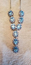 Swiss Blue Topaz And Tanzanite 18" Sterling Silver Necklace