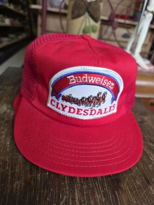 帽子 Budweiser Clydesdales 1980's deadstock Vintage 80's Budweiser Beer Clydesdales Patch Mesh Trucker
