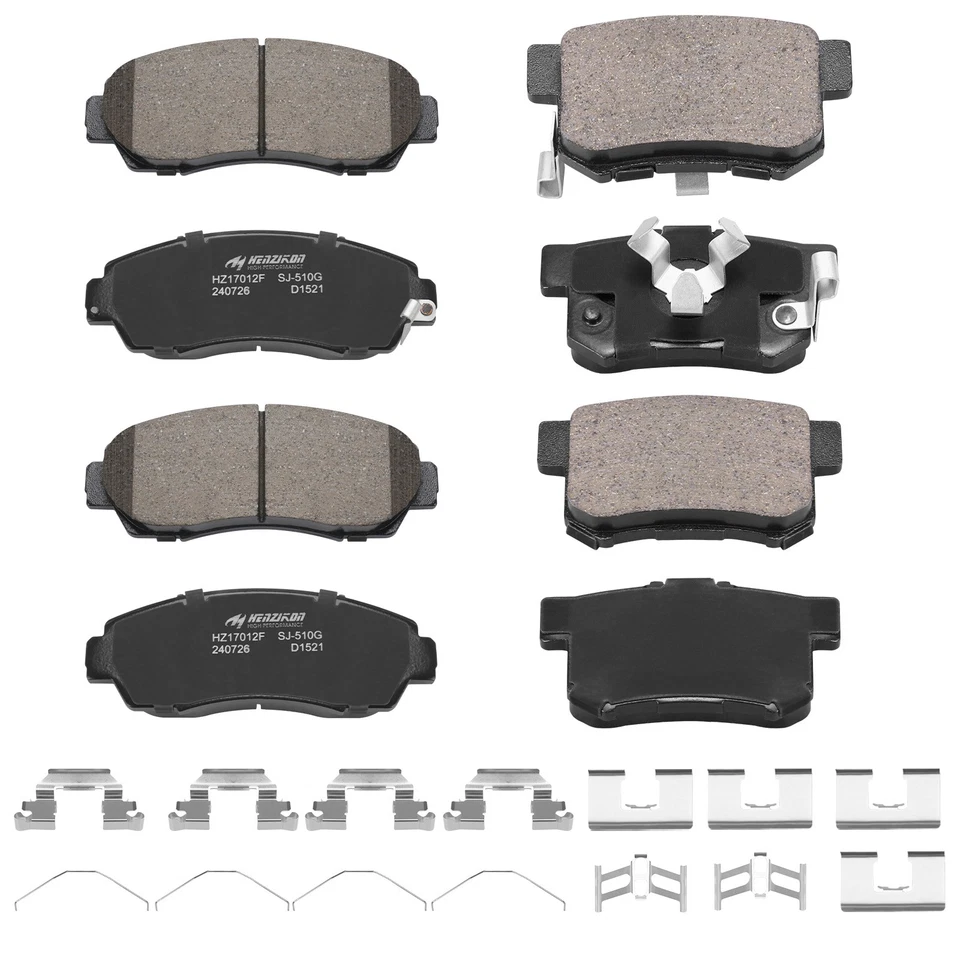 Pastillas de freno delanteras + traseras de cerámica con hardware para Honda CR-V Crosstour 2012-2016 Foto 3 de 4
