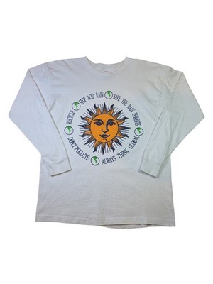 Vintage 90s Hyper Grafix Acid Rain Save Rain Forests USA LS Tee Small