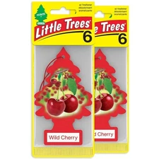 Little Trees Cardboard Hanging Car, Home&Office Air Freshener, Wild Cherry,12PK