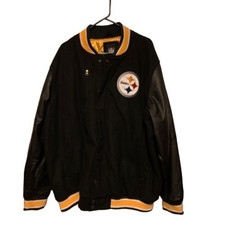 Pittsburgh Steelers Size 3XL GIII Black Varsity Jacket Coat