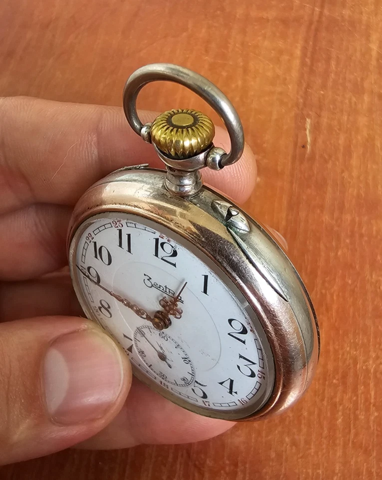 Reloj Bolsillo Vintage ZENTRA 86 Caja 800 Plata Muestra NO FUNCIONA!!! Foto 4 de 4