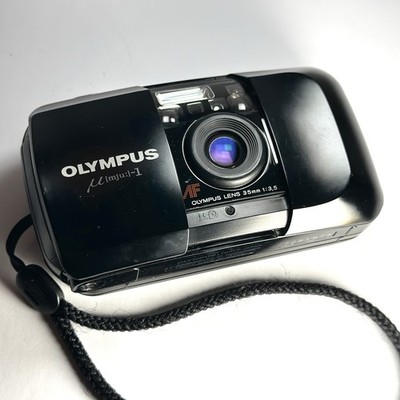 Filmkamera Olympus MJU I Stylus Epic Vintage schwarz 35mm Point & Shoot 35mm Objektiv