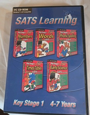 Sats Learning Key Stage 1 4-7 Jahre PC CD-ROM Top Zustand