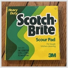 Scotch-Brite 220 Heavy Duty Scour Pad NOS 3M St. Paul MN 1989 Kitchen Cleaning