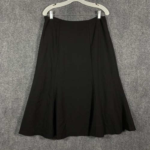 Lauren Ralph Lauren Rock Damen 8 schwarz Wollmischung gefüttert A-Linie Midi Karriere - Bild 1 von 9