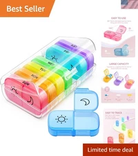 Chic 7-Day Pill Organizer with Same-Side Opening: Easy-Fill & Travel-Friendly