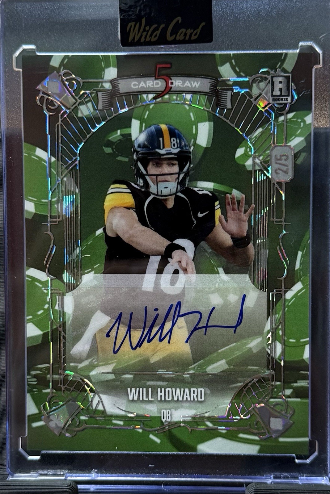 2025 Wild Card 5 Card Draw Will Howard rookie autograph, numbered 2/5