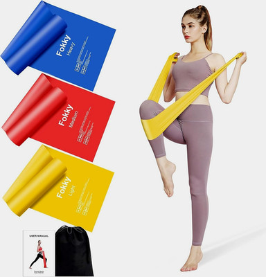 3er Set Fitnessband Theraband Lang Fitnessbänder Widerstandsbänder in 3 Stärken