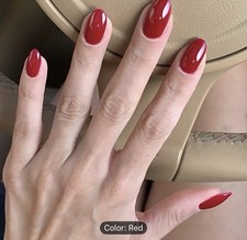 Press on Nails Red Press on Nails Oval Bright Fit Perfectly & Natural False