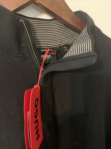 Hugo Boss Men's Zipper Long Sleeves New With Tags Black Regular Fit Medium DA15 - Picture 2 of 5