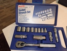 14 Piece Vintage New Condition Bench Top Pro 38 Drive Socket Set Sae