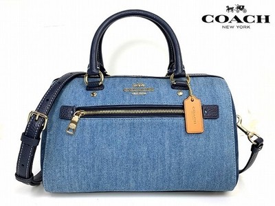 COACH    beautiful   Rare Model Denim Rowan Satchel 2Way Shoulder Bag Handbag C8