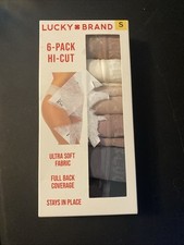 NEW LUCKY BRAND 1790598 MULTI-COLOR 6 PK HI-CUT PANTIES SZ S 193C