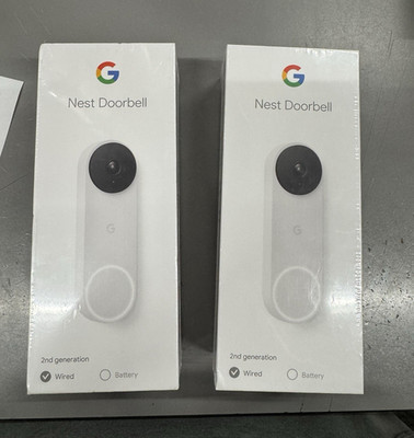 Lot of 2 Factory Sealed Google Nest 2nd Generation Wired Doorbell Cameras