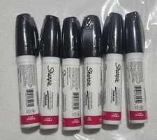 Sharpie Marker Paint Black ink Oil Based Bold pink bottom point school art lot 6