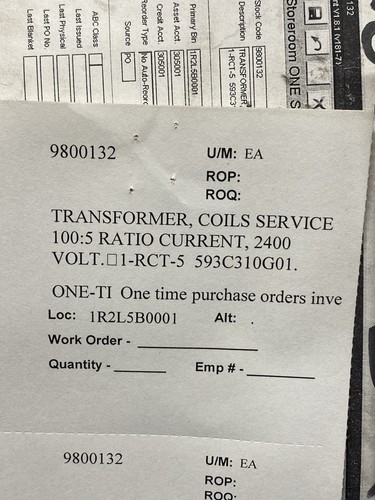 ABB RCT-5, 593C310G01 Current Transformer Ratio 100:5 / 2400 Volt New - Picture 5 of 7