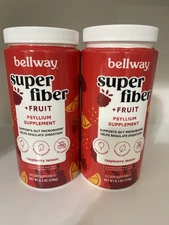 2 X BELLWAY SUPER FIBER + FRUIT PSYLLIUM SUPPLEMENT RASPBERRY LEMON 8.3 OZ