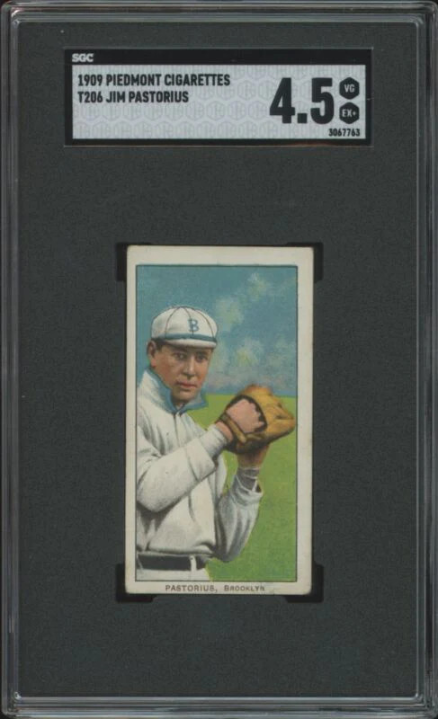 1909 T206 JIM PASTORIUS NNO VG-EX+ PIEDMONT 150 SGC 4.5 BROOKLYN SUPERBAS