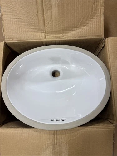 Proflo PF1512UWH 17" Undermount Bathroom Sink - White - Picture 1 of 4