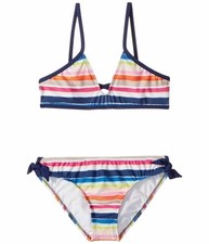 Splendid Girls Watercolor Horizon Bralette Hipster Bikini Set Multi Size 10 -