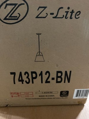 Z-Lite 743P12-BN Z-Studio Linen Pendant 13'' Wide Pendant - Brushed Nickel