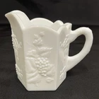 Vintage Westmoreland Paneled Grape Milk Glass Creamer Small Pitcher White USA