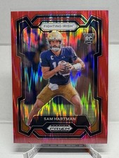 2024 Panini Prizm Draft Picks Sam Hartman #149 red shock /49 Rookie card. rookie card picture