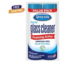 Sprayway Glass Cleaner Foaming Aerosol Spray, 19 oz. 2-Pack Free Shipping