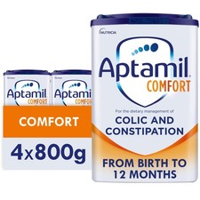 Aptamil Comfort Colic Constipation Baby Milk Powder Formula Birth 800g Pack of 4