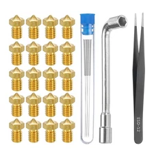 3D Nozzles Kit, 20pcs 3D Printer Brass Nozzles 0.35mm, 5pcs Cleaning Needles