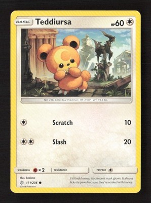 Teddiursa Common Normal SM - Cosmic Eclipse 171/236 NM Pokémon TCG
