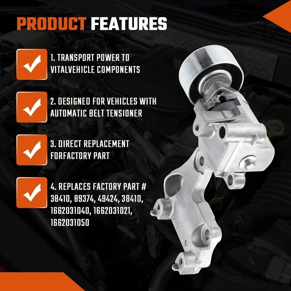 Drive Belt Tensioner for TOYOTA AVALON 2005-2018 NEW Silver 16620-31050 1x — 第 2/4 张图片