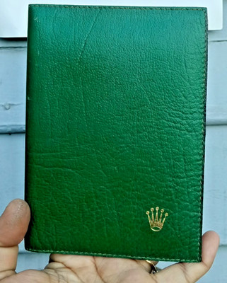 Genuine Vintage Rolex Watch Green Leather Card Wallet Passport Holder