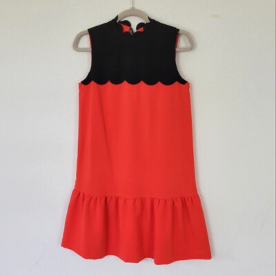 Victoria Beckham for Target drop waist Dress Size XS or S orange black |  eBay