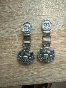 Ryder Clips Bones & Skull, 1 Pair. Strap Boot To Pants