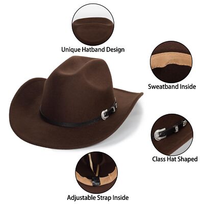 Women-Classic-Western-Cowboy-Shapeable-Hat - Men-Roll-Up  display picture 1