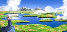 Landscape anime girls nature Custom Gaming Mat Desk