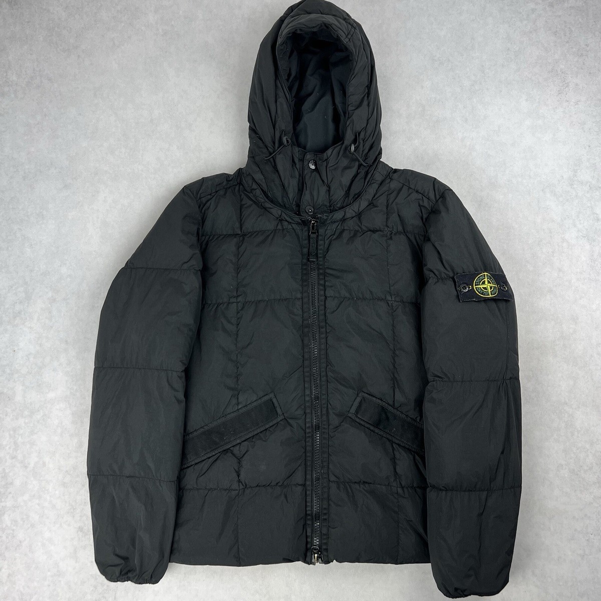 Stone Island Crinkle Reps Down Puffer Jacket Black Small Coat 3131