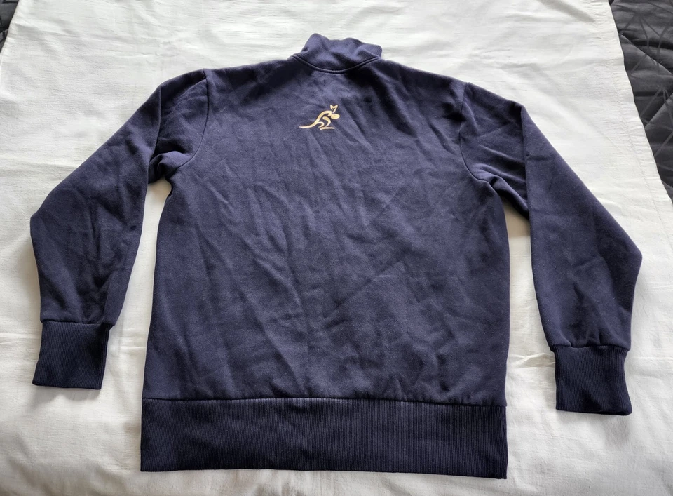Wallabies Rugby Australia Mens Navy Blue Zip Fleece Top Jumper Size M New - image 3 of 4