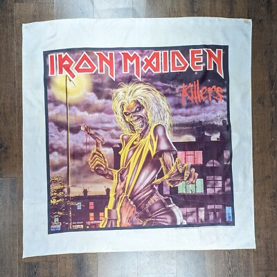 1982 Iron Maiden Eddie Fabric Poster Tapestry Vtg 80s Metal