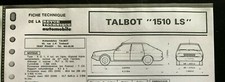 Revue technique Talbot 1510