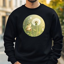 Frog with Dandelion Sweatshirt Cosy and Perfect for Any Occasion S to 4XL