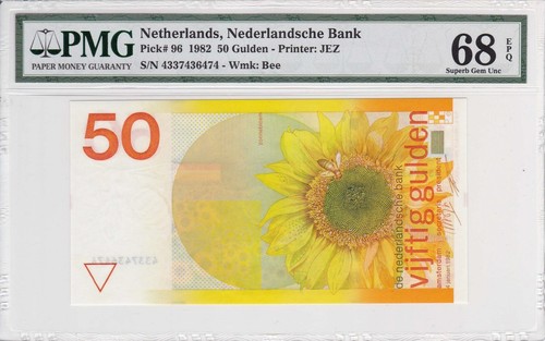 Netherlands 1982 50 Gulden P-96 PMG Superb Gem Unc 68 EPQ - 第 1/2 張圖片