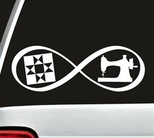 Sewing Machine Quilt Quilting Block Infinity Decal Sticker for Car  BG 795