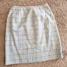 Lauren Ralph Lauren vintage 100 wool square grey knee length skirt 10